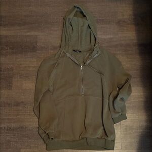 Olive Green Half-Zip Hoodie